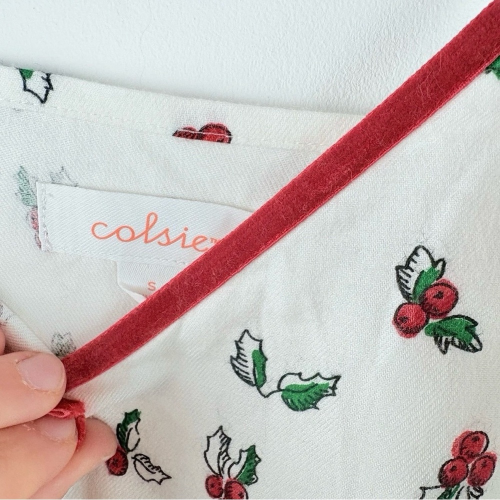 Women's Floral Print Velvet Red Bow White Tank Shirt Camisole Dainty Size Small - Picture 6 of 8